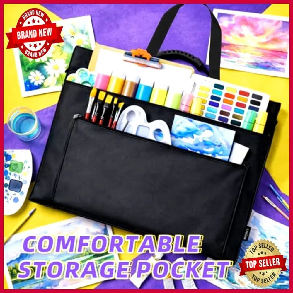 Large 36x48 Art Portfolio Tote Bag with Adjustable Strap & 3 Pockets